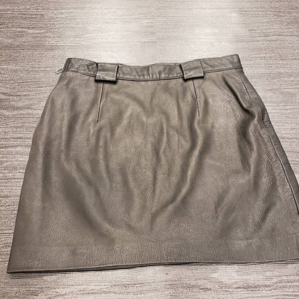 Vintage Ralph Lauren Black Leather Skirt